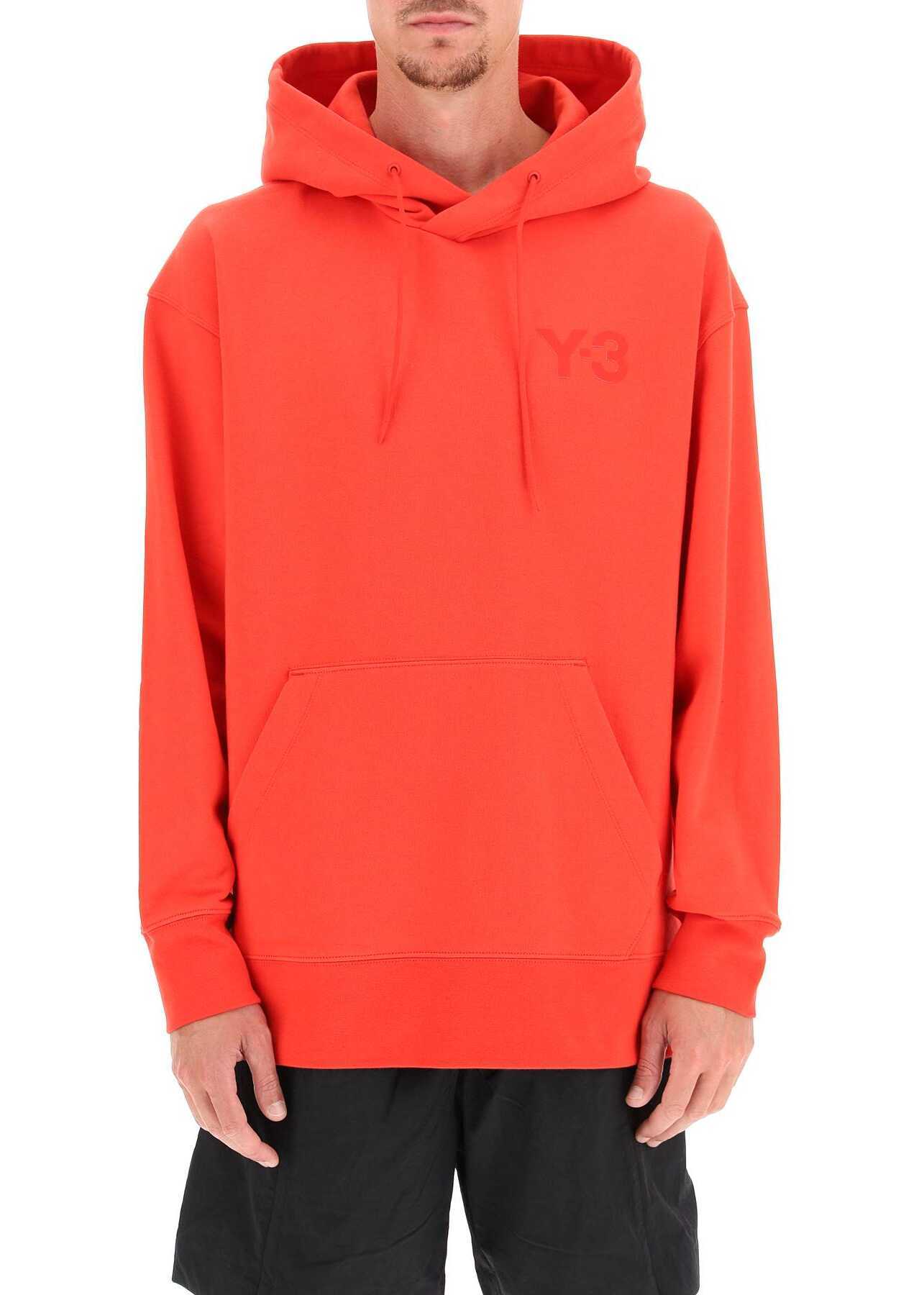 Y-3 Hoodie With Rubberized Logo HB3447 COLLEGIATE RED