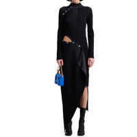 Rochii elegante Black Snap Asymmetrical Dress Femei