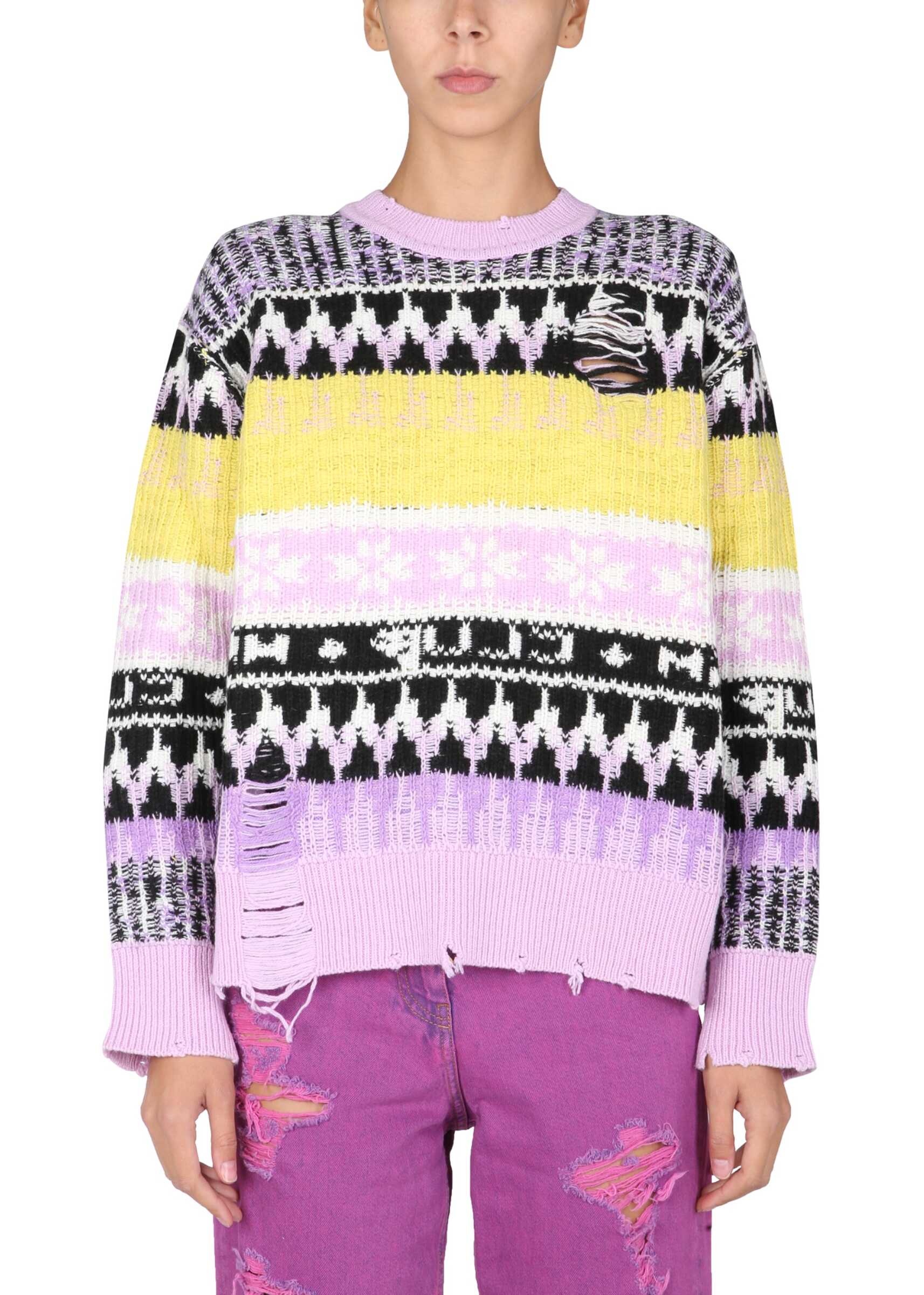 MSGM "Destroyed" Sweater MULTICOLOUR