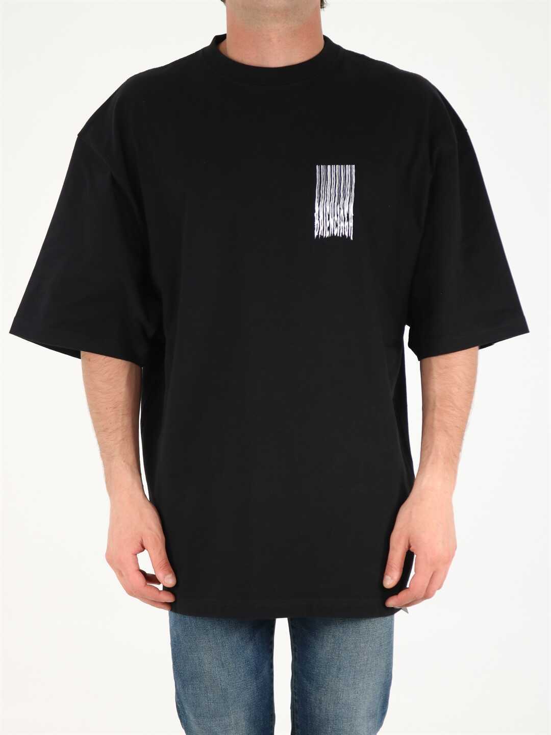 Balenciaga Oversized Barcode T-Shirt 661715 TKVE5 Black