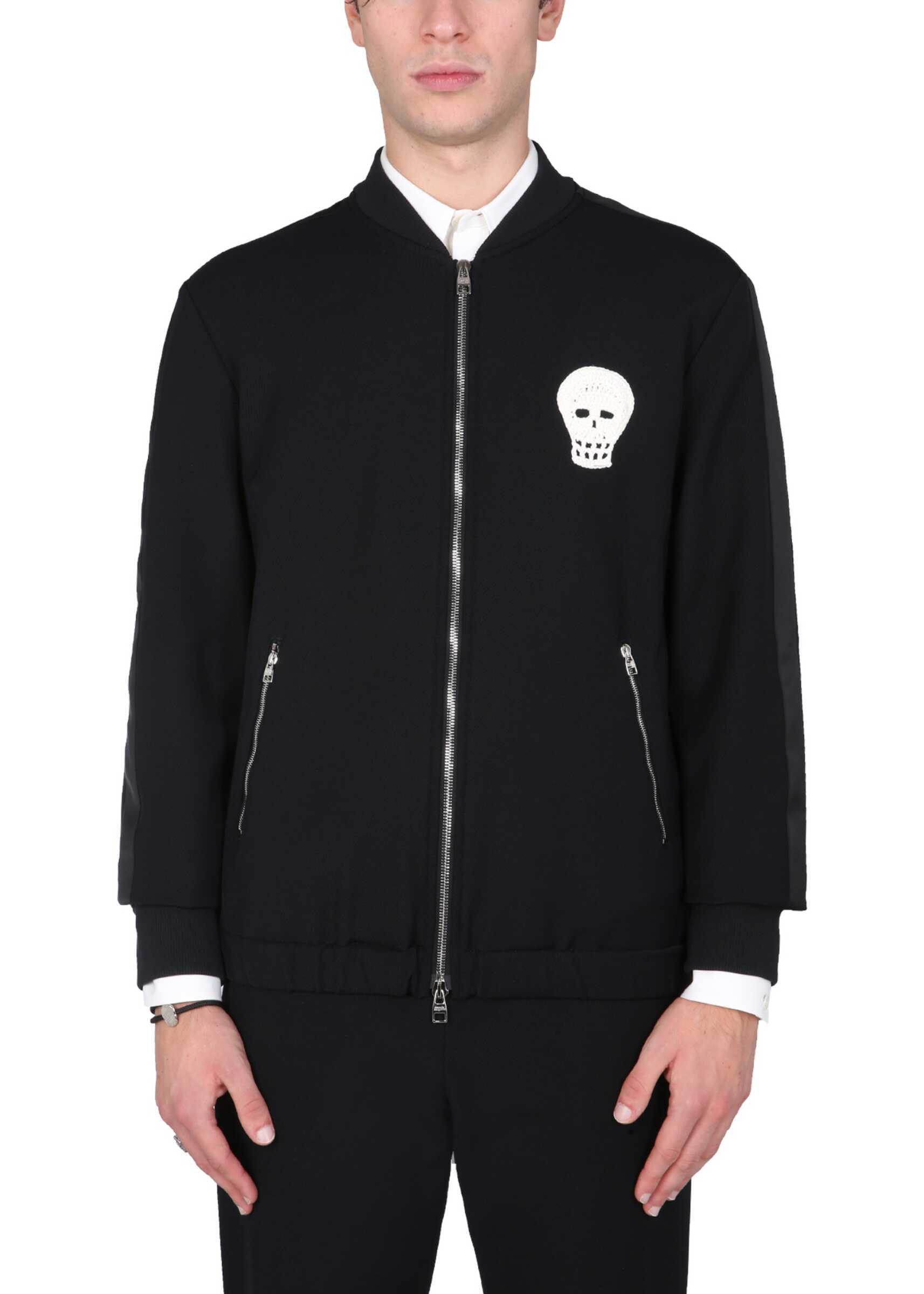 Alexander McQueen "Skull" Embroidered Sweatshirt 666731_QRR421000 BLACK