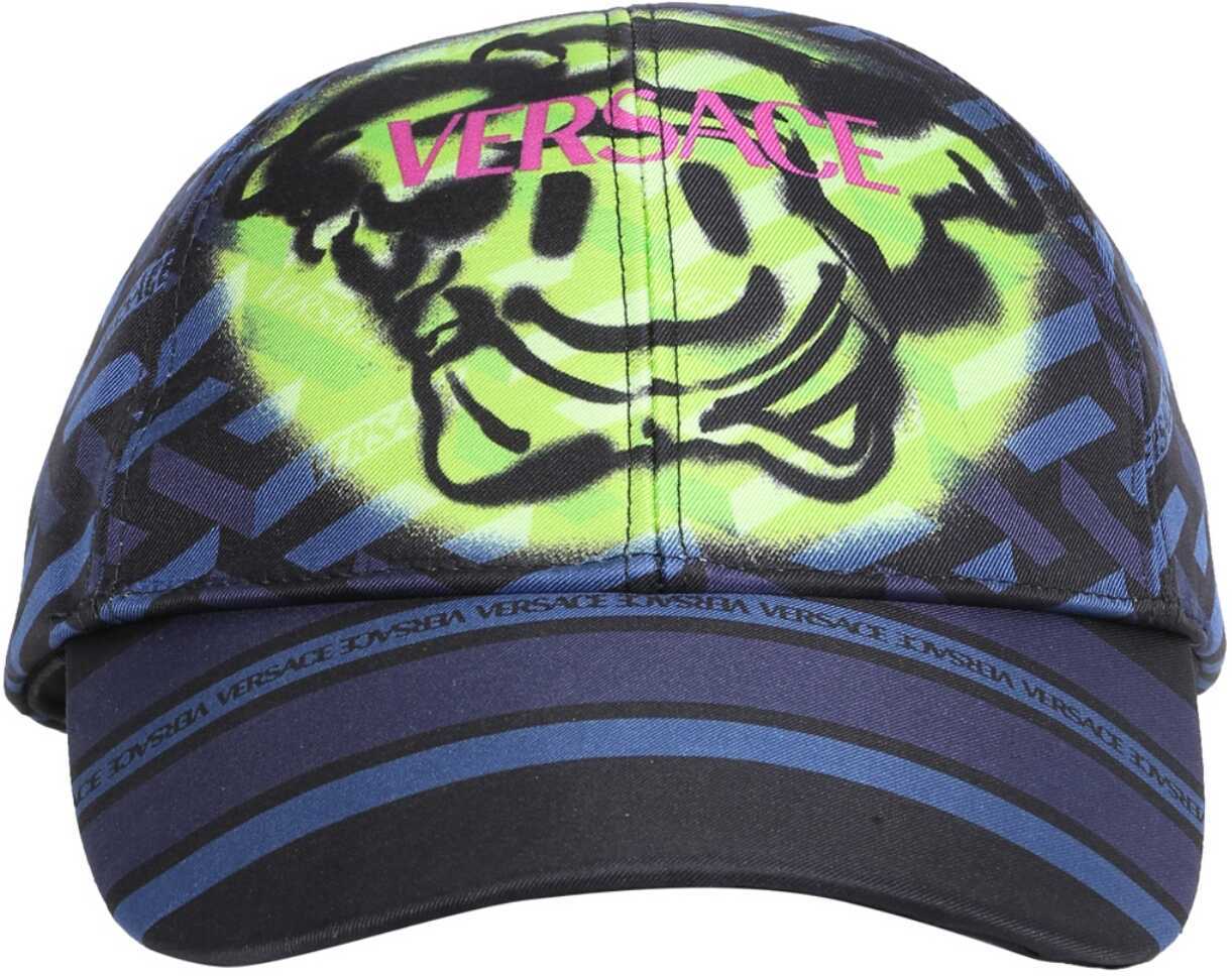 Versace Medusa Smile Hat With Logo 1001590_1A019165U180 BLUE