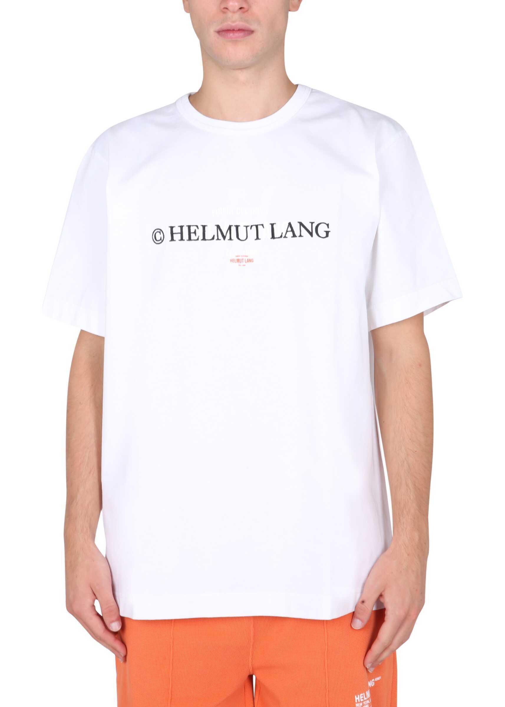 HELMUT LANG T-Shirt With Layered Logo L06HM512_100 WHITE