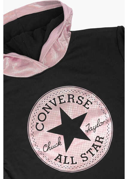 Hanorace Converse All Star Printed Sweatshirt Black Baieti (BM 8605242) 2