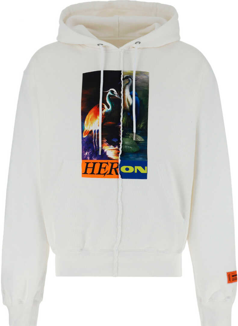 Heron Preston Hoodie HMBB021F21JER001 WHITE ORANGE