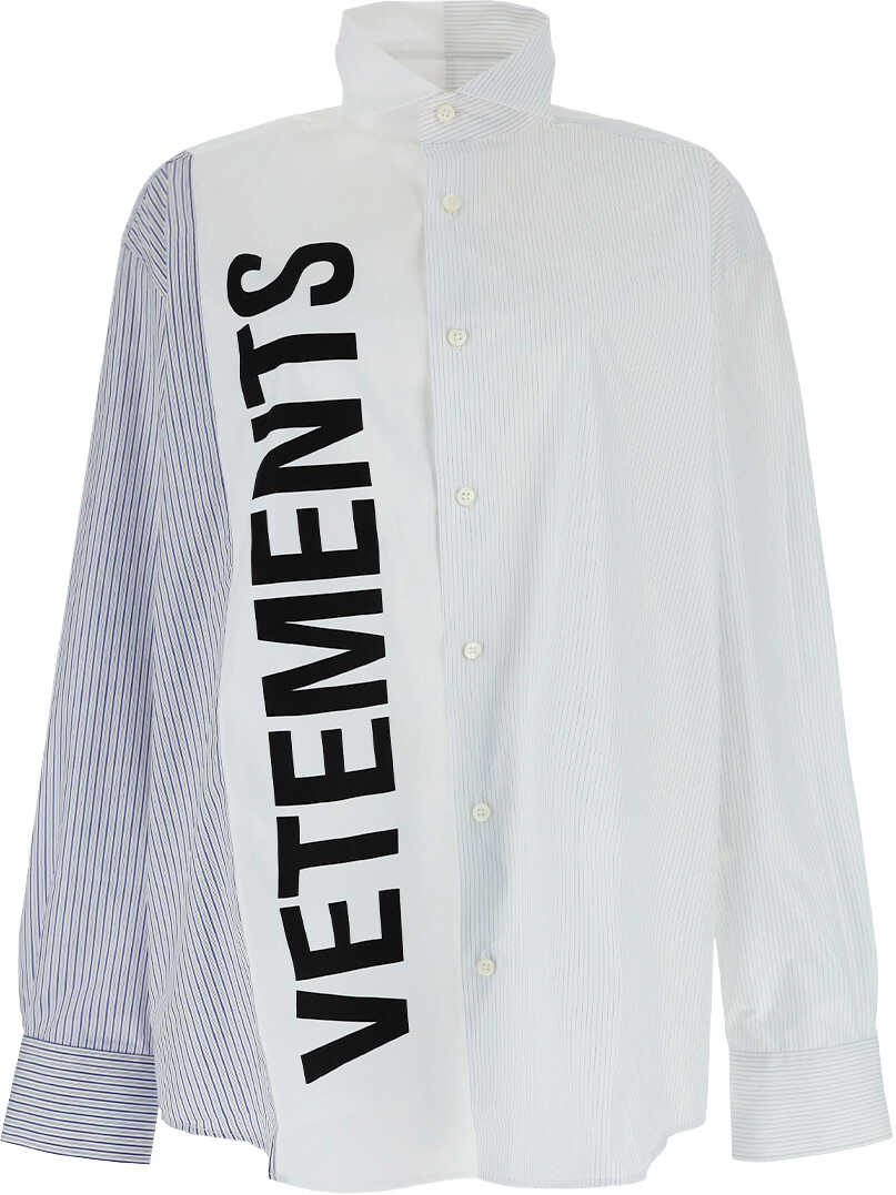 Vetements Cut-Up Logo Shirt UA52SH650S1012 BLUE STRIPES