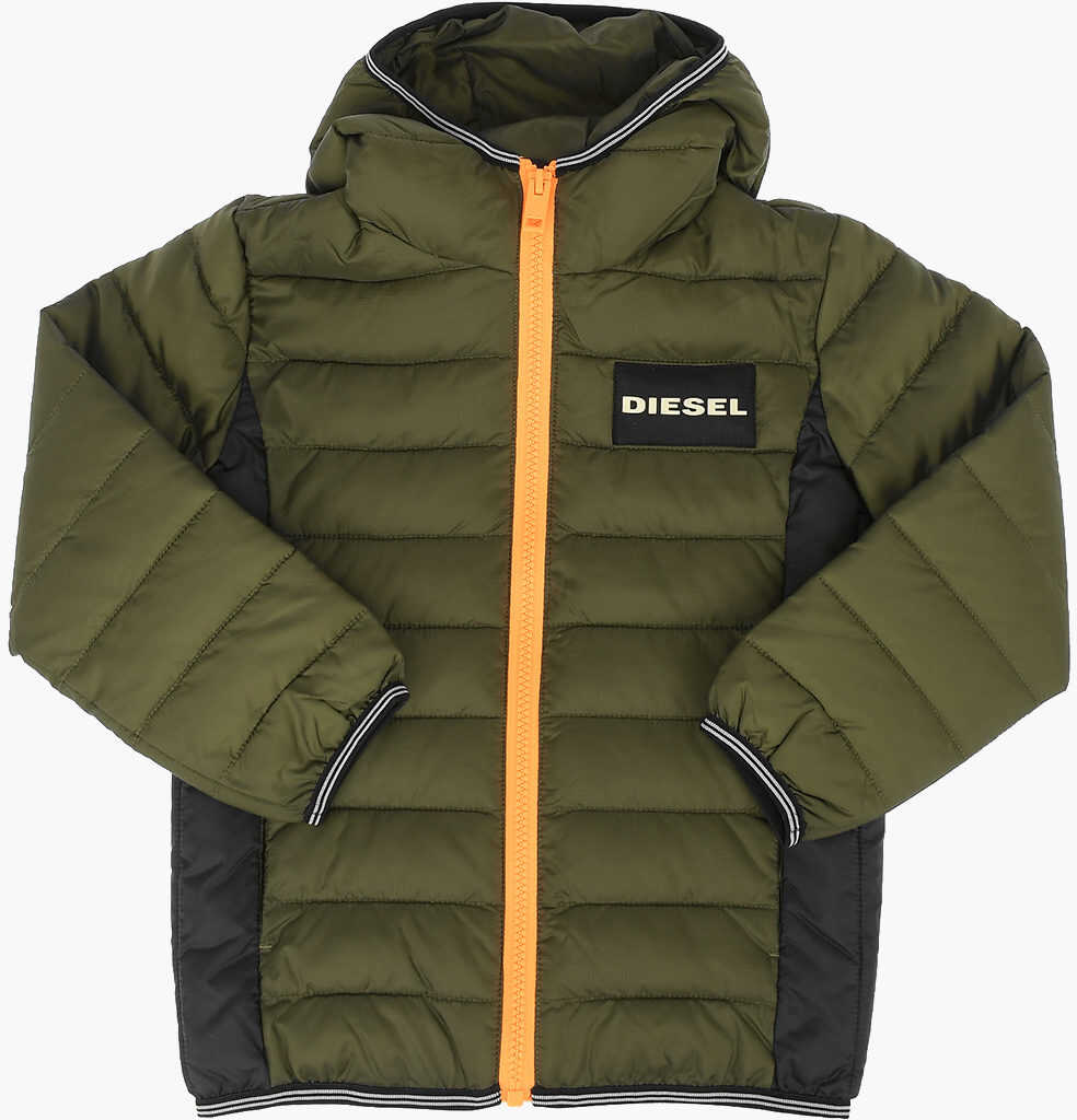 Diesel Kids Hooded Jorny Padded Jacket Green