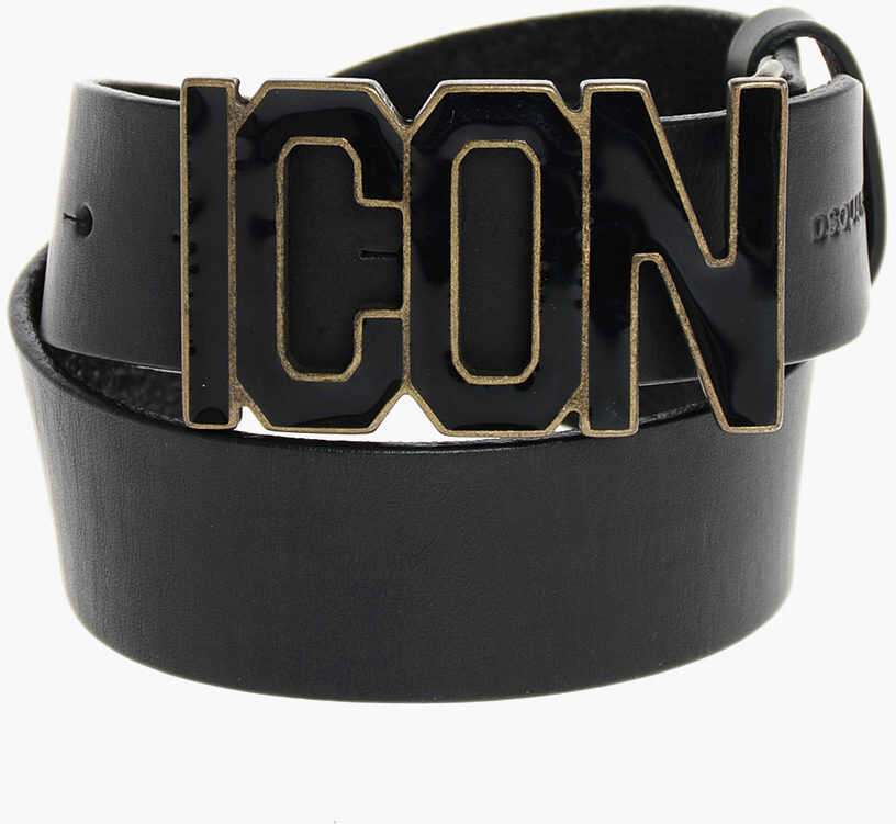 Dsquared2 Kids Icon 40Mm Leather Belt Black