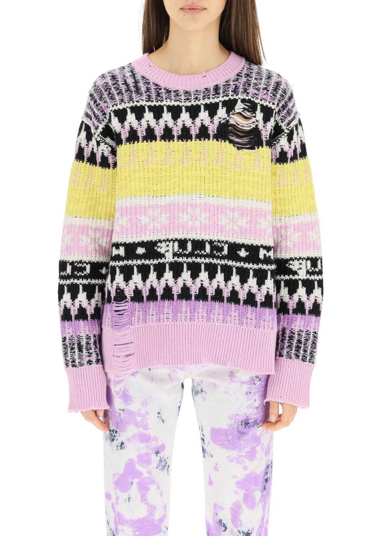 MSGM Jacquard Wool Sweater 3142MDM223 217982 MULTICOLOR