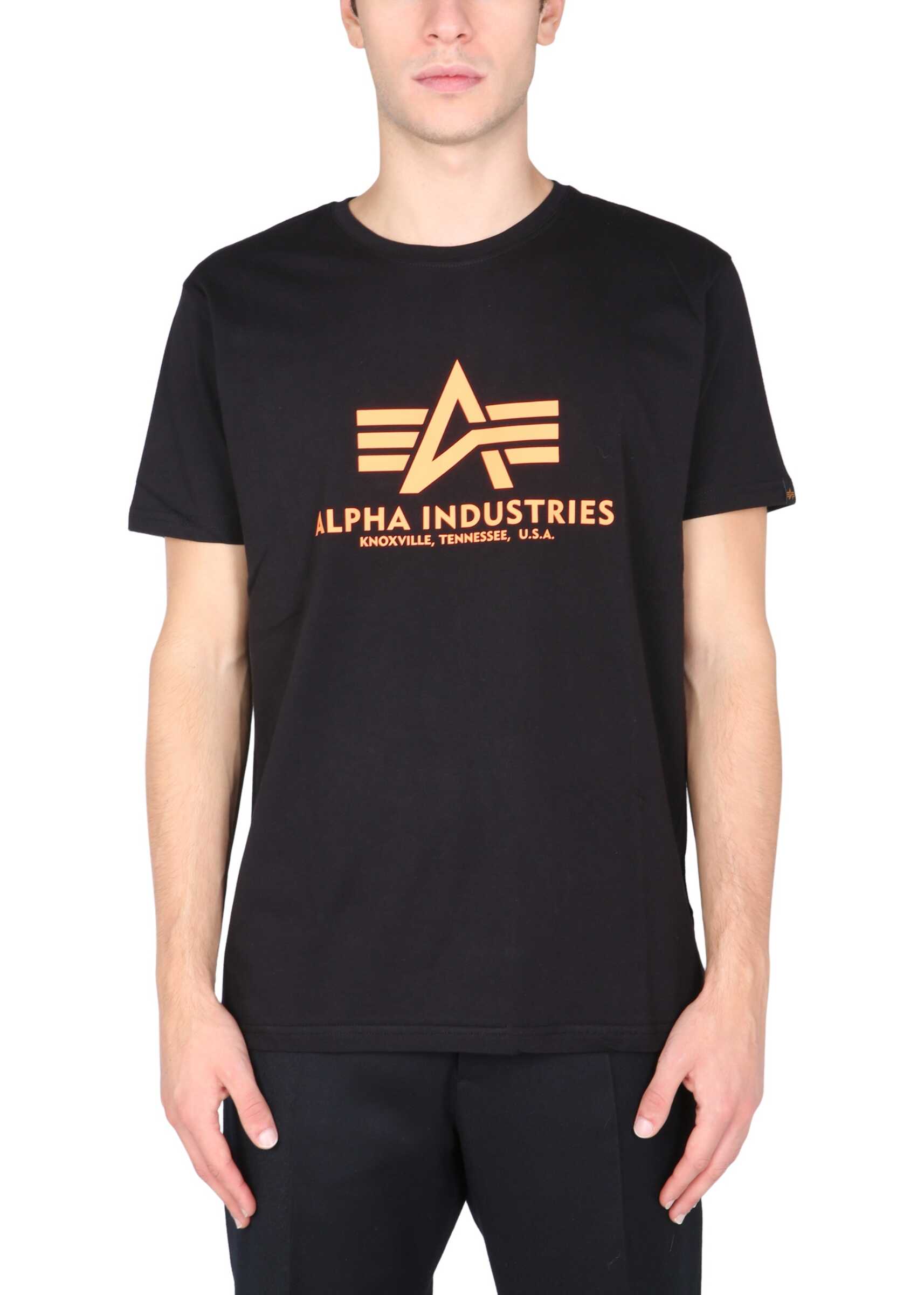 Alpha Industries T-Shirt With Logo Print 100501RP_614 BLACK