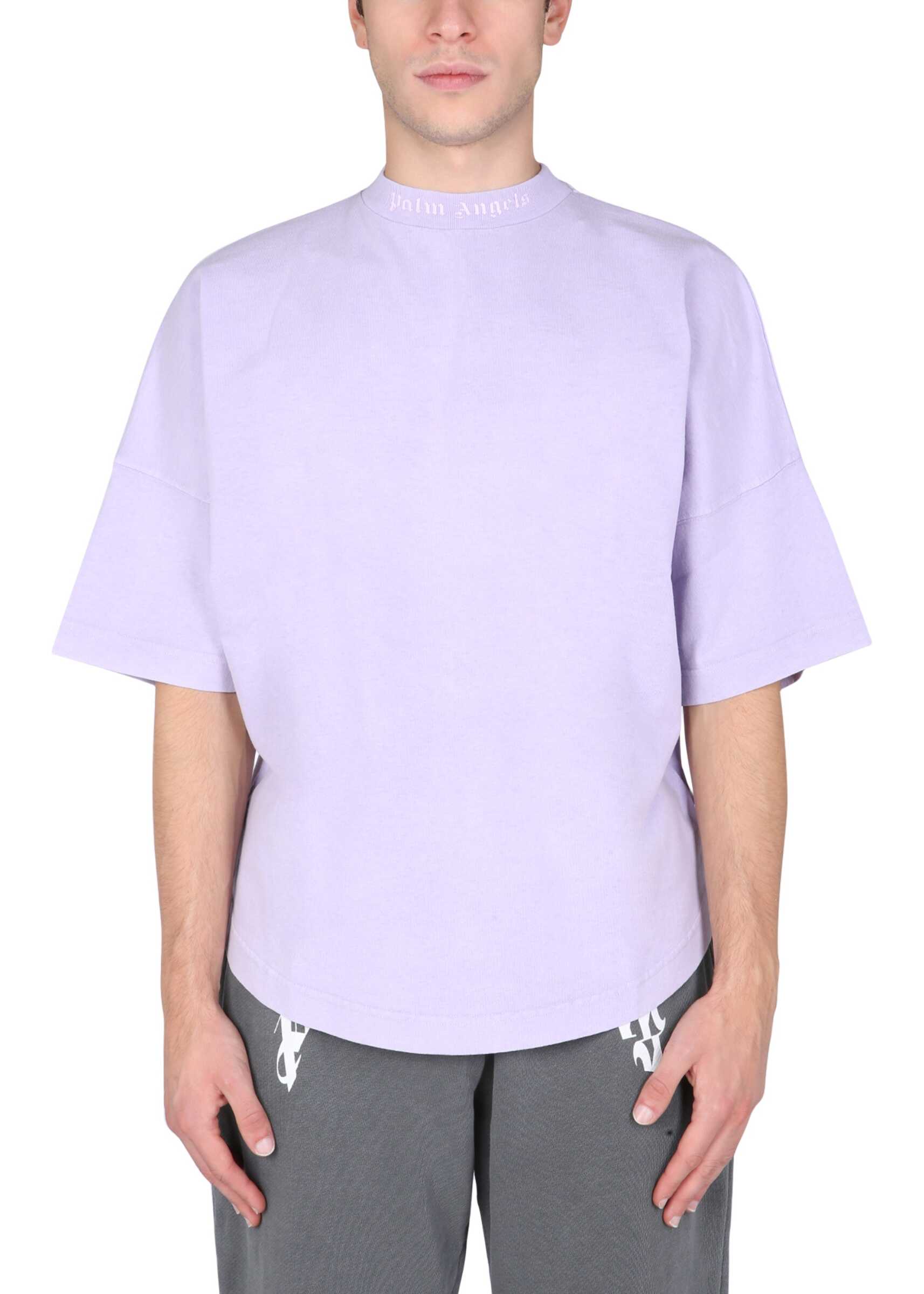 Palm Angels T-Shirt With Doubled Logo PMAA002_F21JER0033601 LILAC