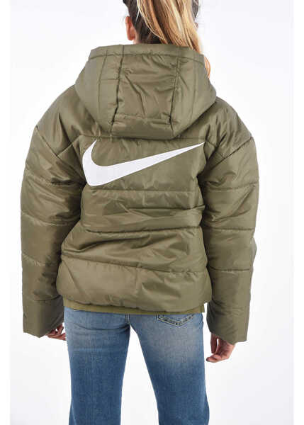Geci de iarna Nike Padded Hooded Puffer With Logo Print Green Femei (BM 8625564) 2