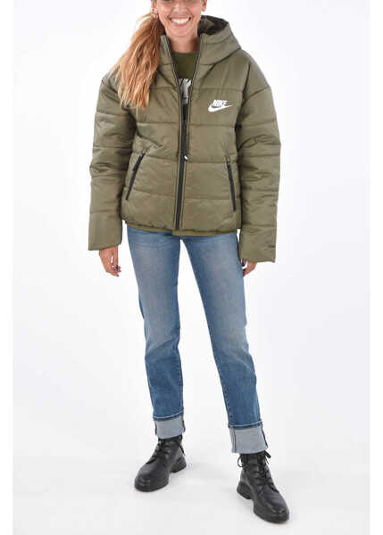 Geci de iarna Nike Padded Hooded Puffer With Logo Print Green Femei (BM 8625564) 4