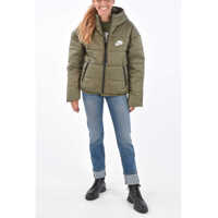 Imbracaminte Nike Dama - Geci de iarna Nike Padded Hooded Puffer With Logo Print Green Femei (BM 8625564) - B-mall.ro