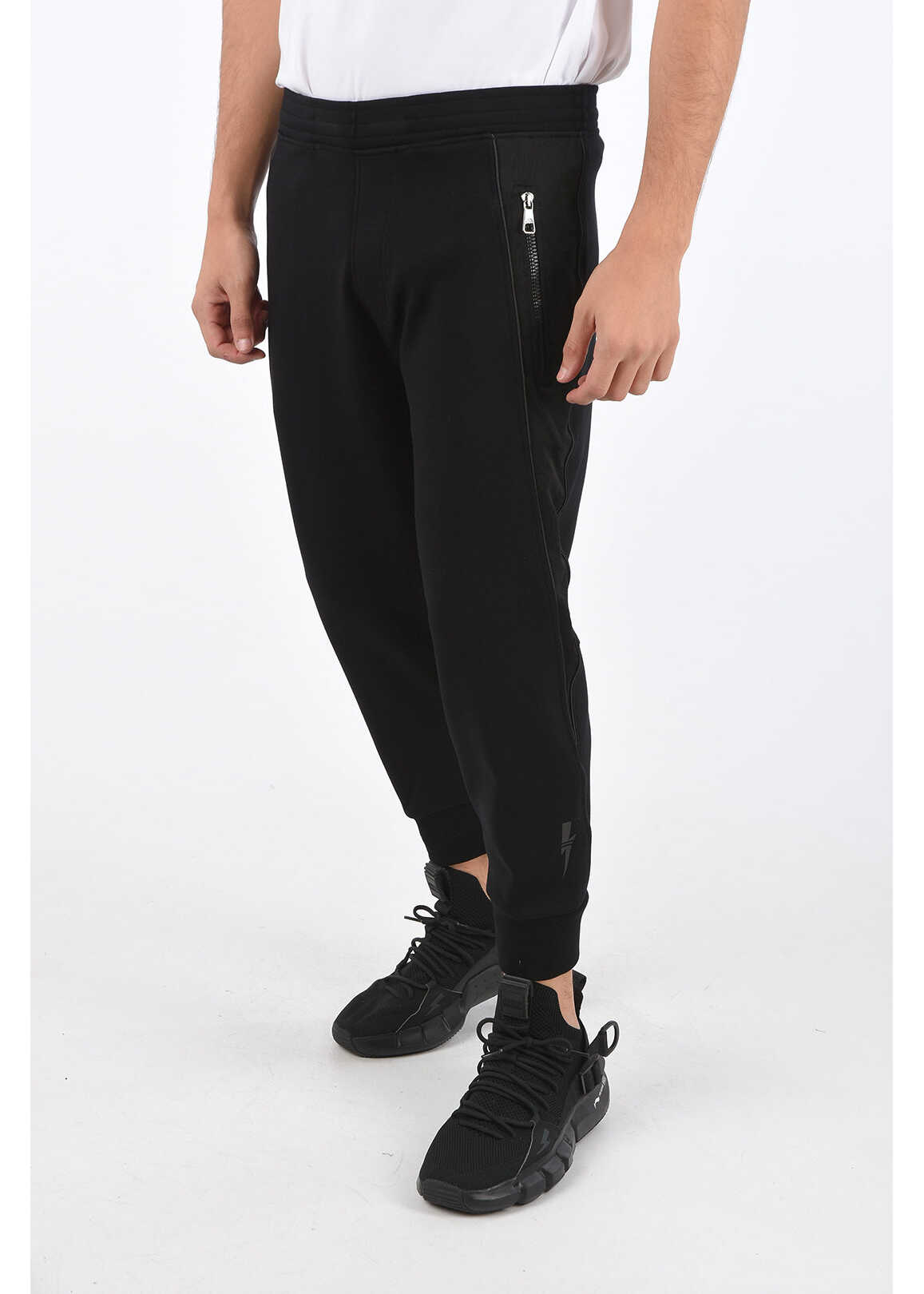 Neil Barrett Slim Fit Joggers With Side Inserts Black