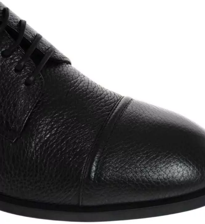 Pantofi Oxford Ermenegildo Zegna Ez Tailoring Textured Leather Derby Black Barbati (BM 8626230) 4