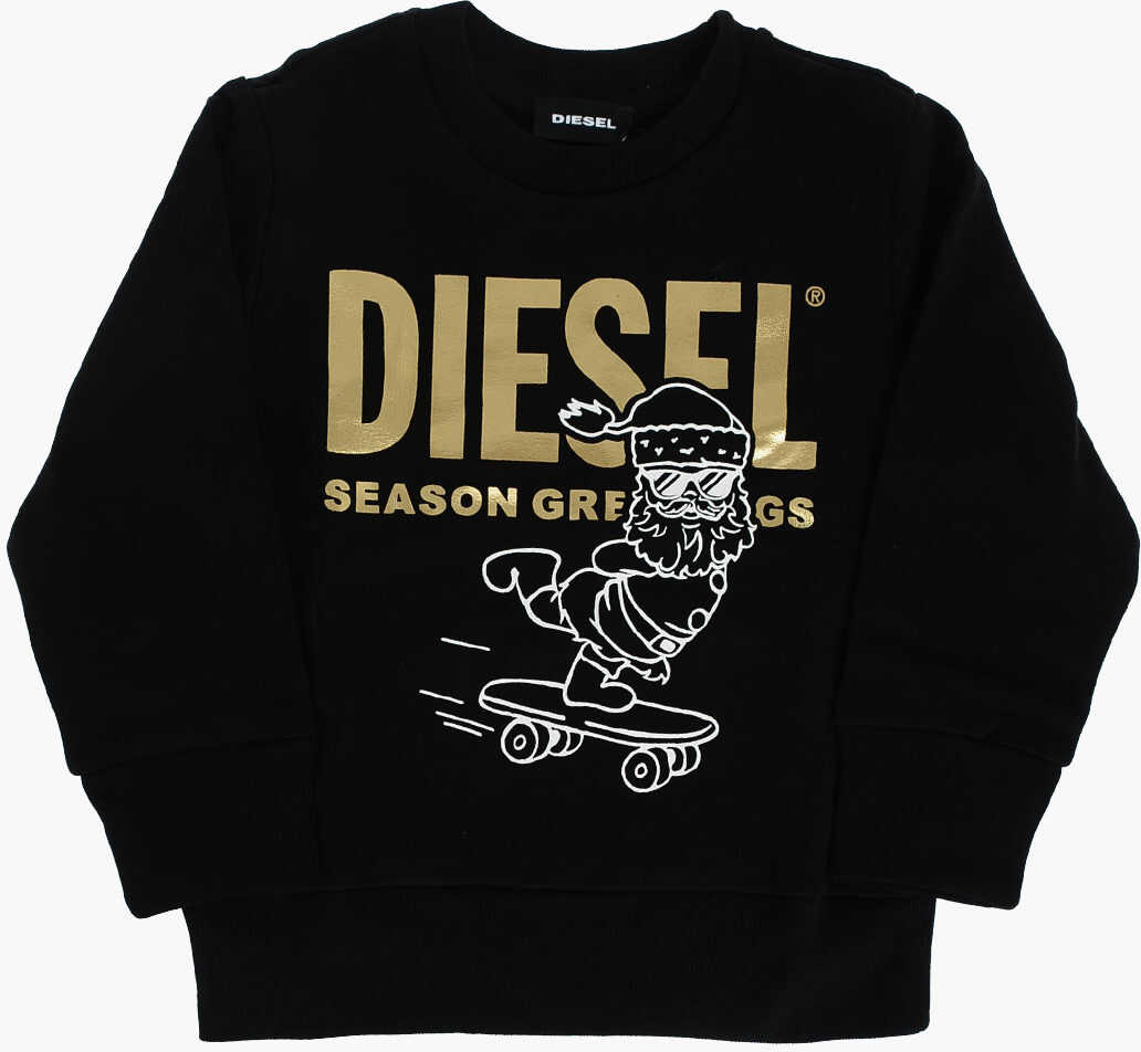 Diesel Kids Printed Crew-Neck Sclaus-Tse Sweatshirt Black