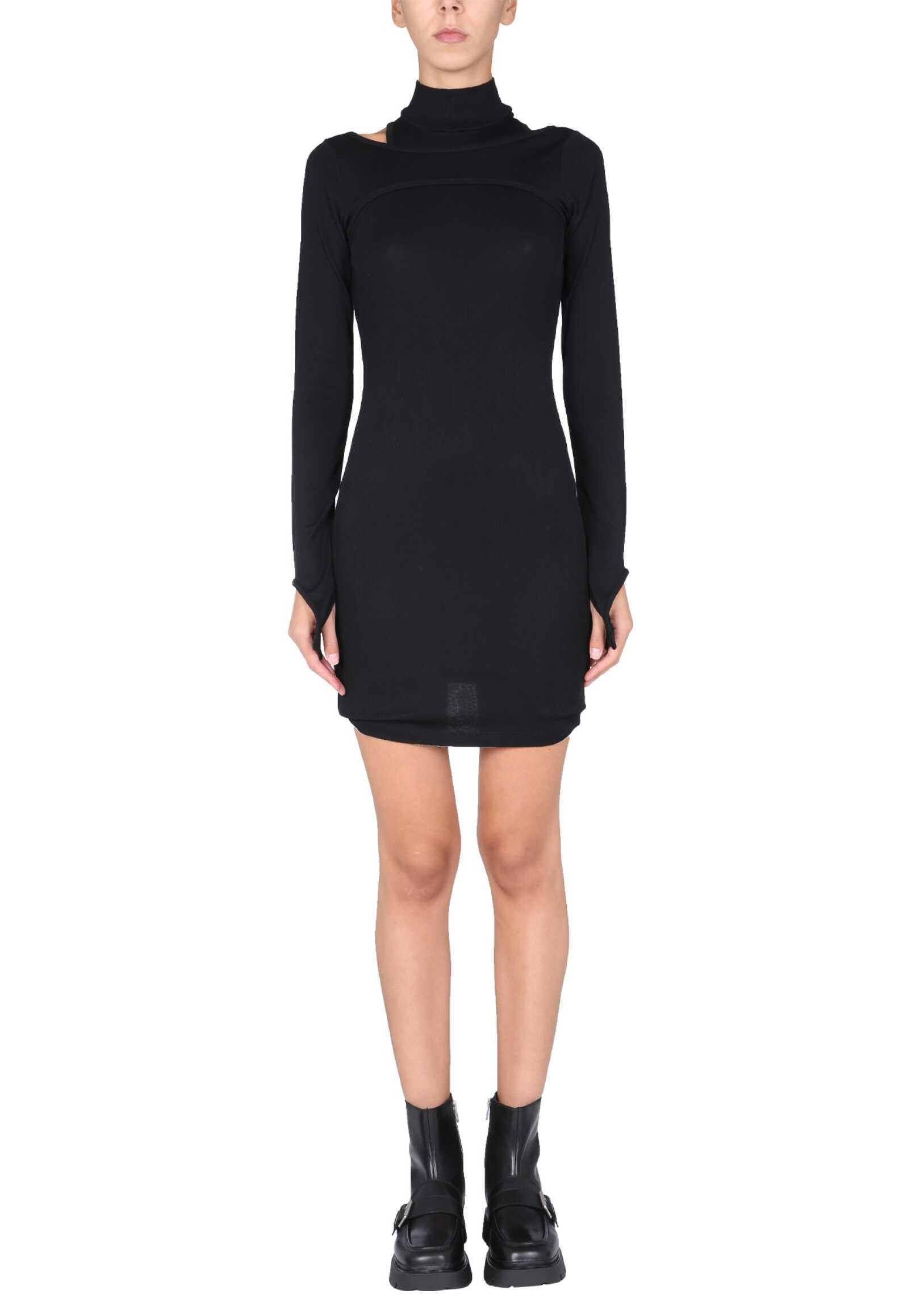 HELMUT LANG Ribbed Dress L07HW602_YVM BLACK