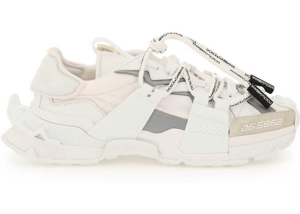 Dolce & Gabbana Multi Material Space Sneakers CS1963 AQ408 BIANCO ARGENTO