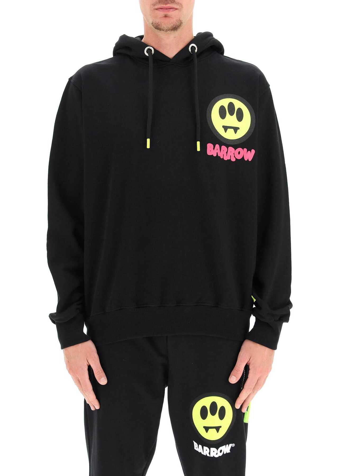 BARROW Printed Hoodie 029948 NERO