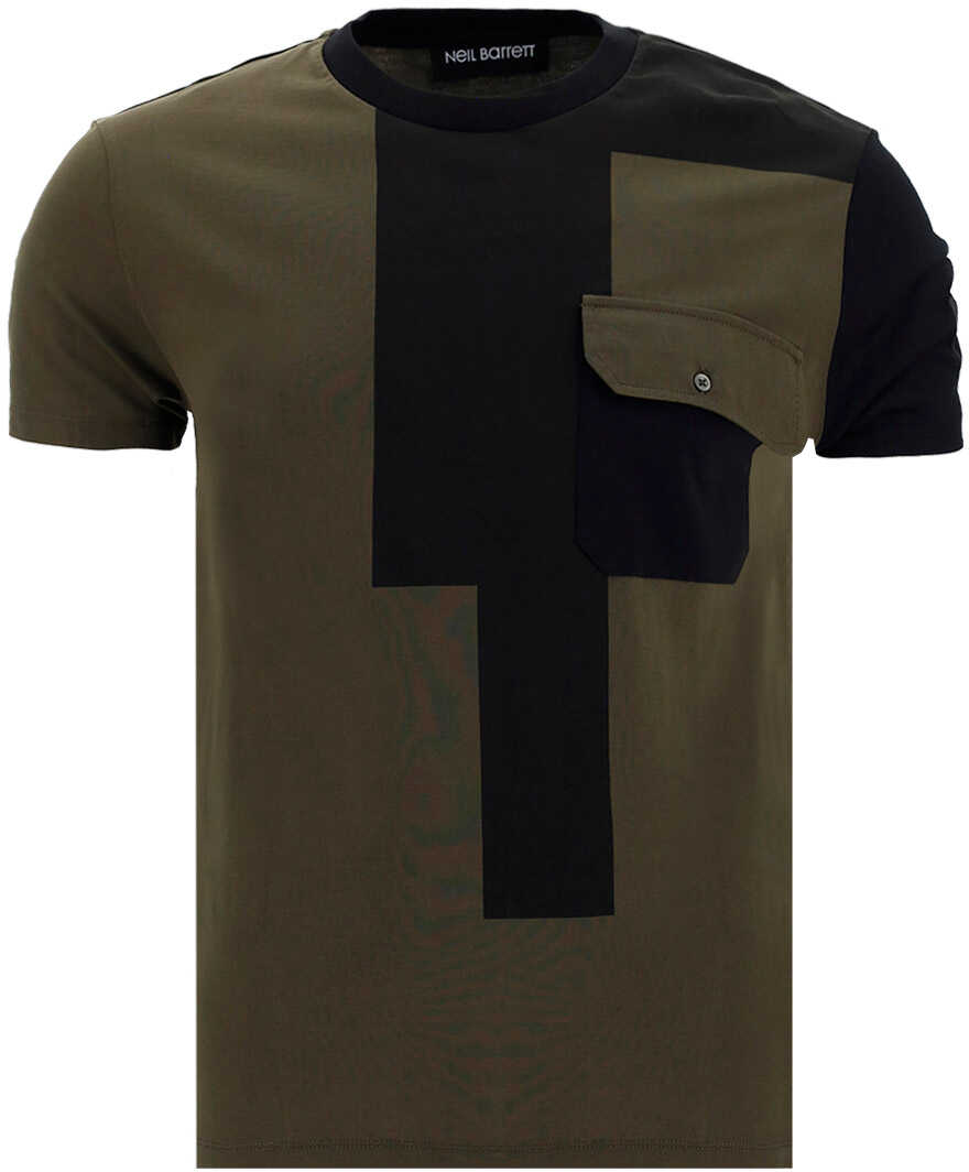 Neil Barrett T-Shirt BJT022SR541S DARK MILITARY/B