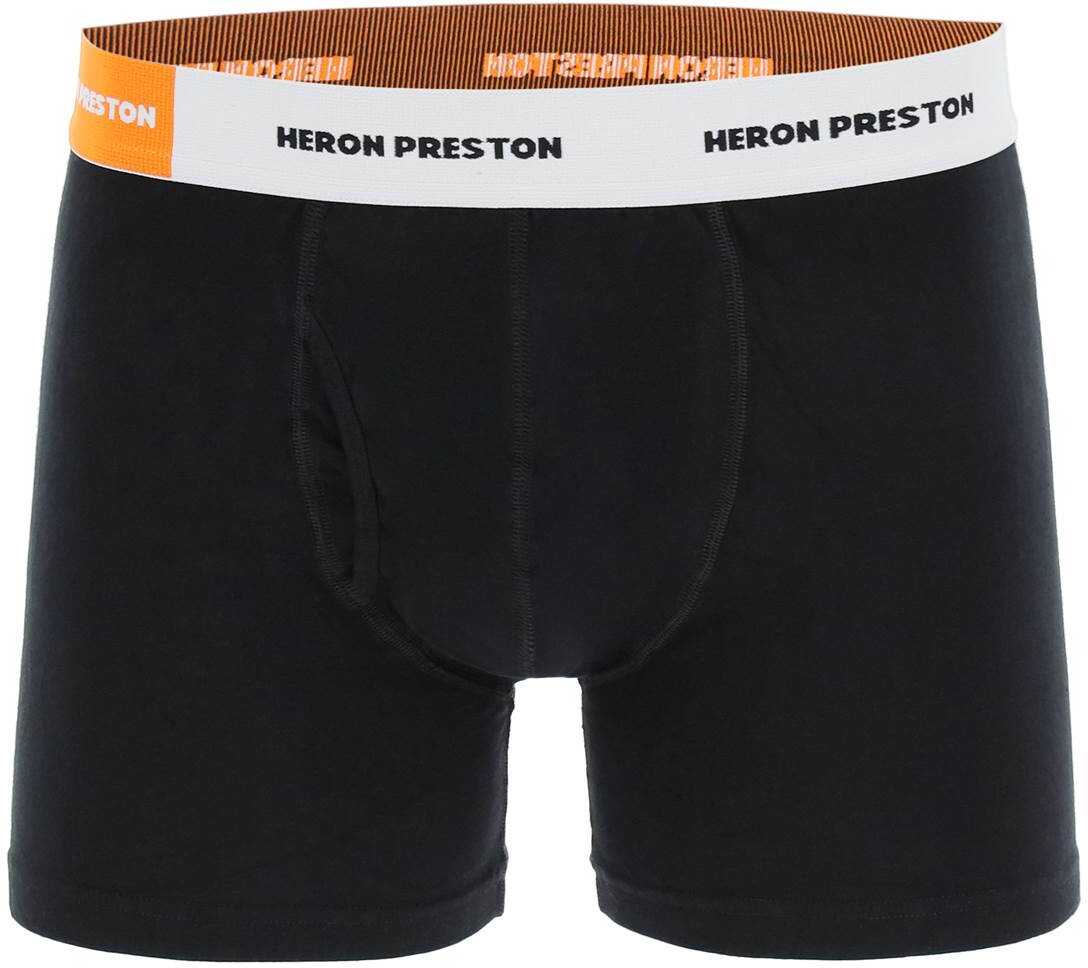 Heron Preston Cotton Trunks With Logo HMUA001F21JER001 BLACK NO COLOR