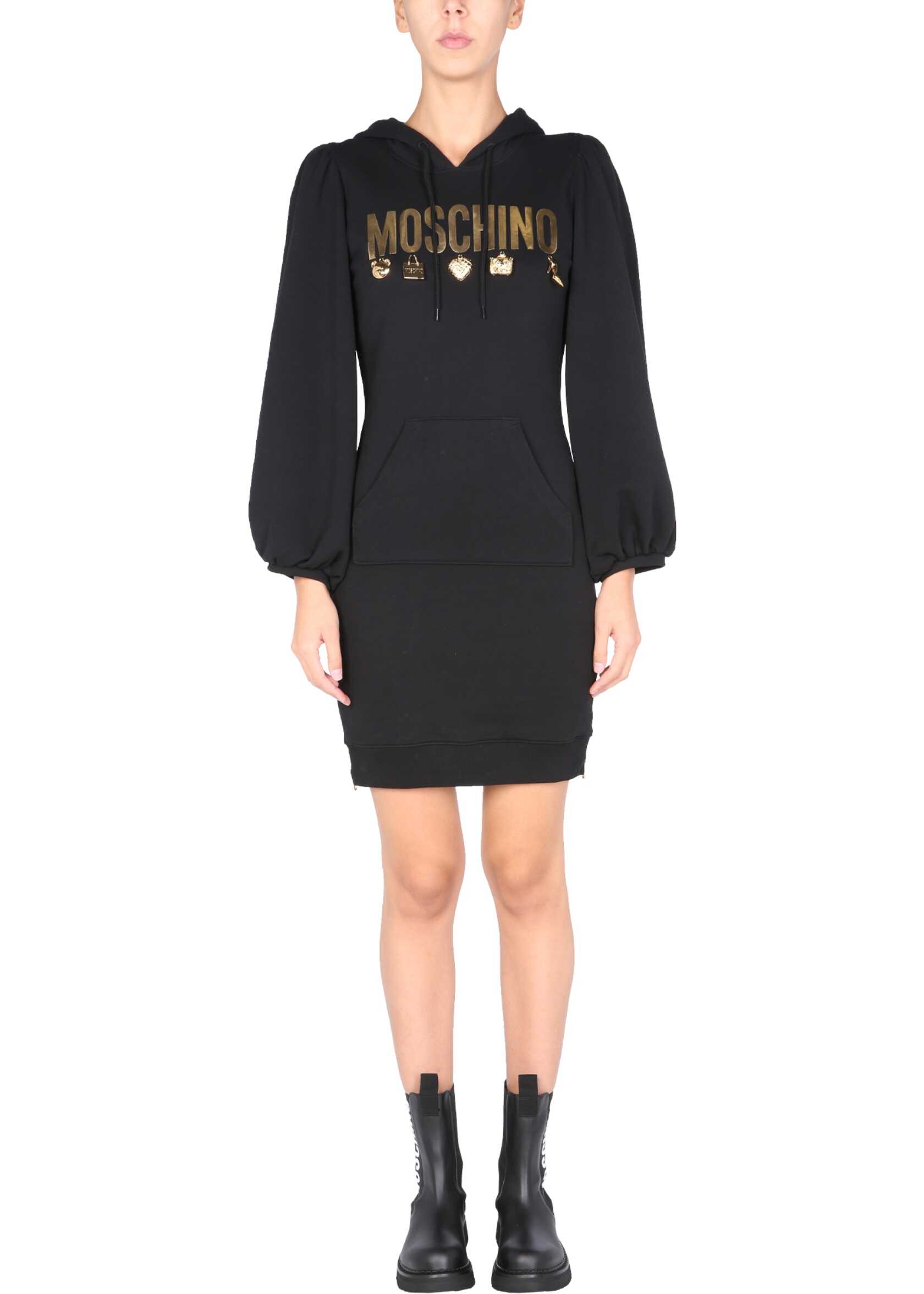 Moschino Dress With Charms 04355427_1555 BLACK