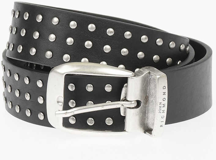 John Richmond 30Mm Leather Belt Black