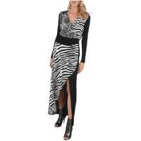 Rochii lungi Tiger-Print V-Neck Split-Front Hem Maxi Dress Femei