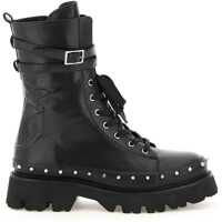 Bocanci de iarna Leather Combat Boots With Studs Femei