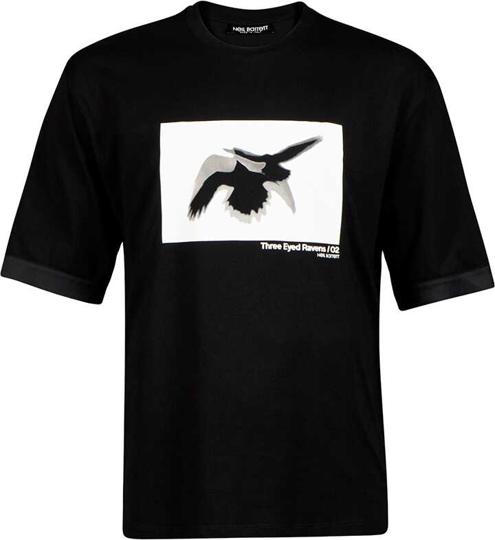 Neil Barrett Three Eyed Ravens 02 Series T-shirt BJT030S-R548S Black