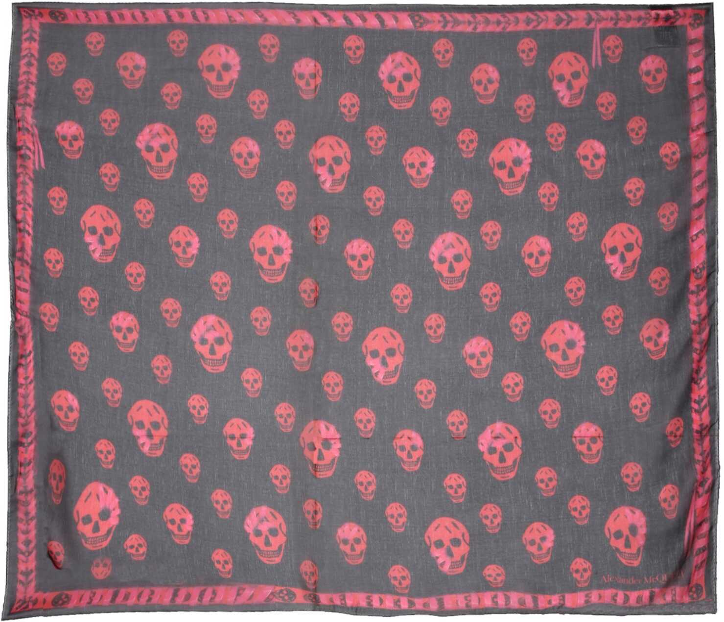 Alexander McQueen Whipstitch Skull Scarf BLACK