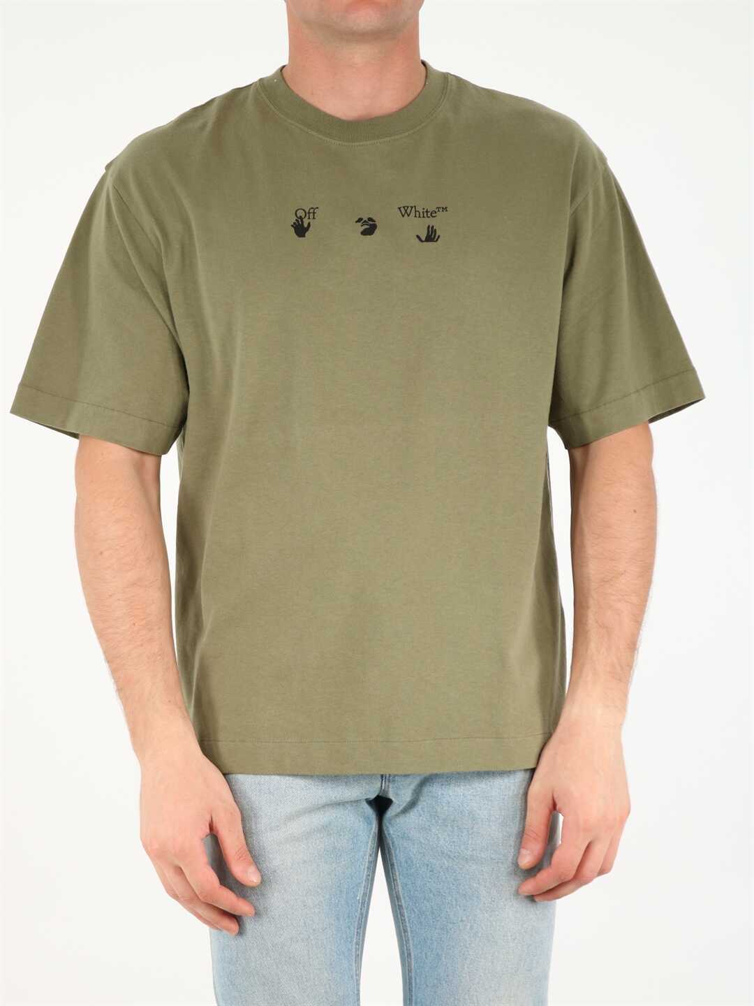 Off-White Military Arrows T-Shirt OMAA120F21JER011 Green