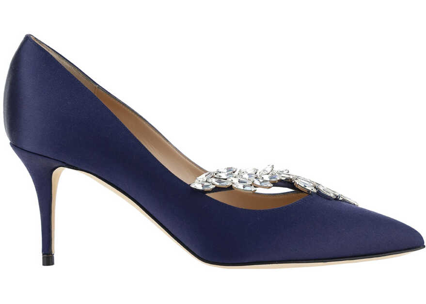 Manolo Blahnik Nadira Pumps Shoes 9XX0368 NAVY