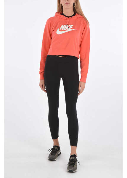 Hanorace Nike Printed Crop Sweatshirt Pink Femei (BM 8647197) 3