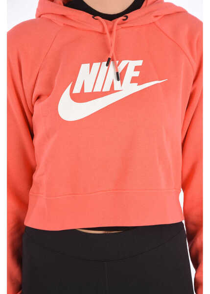 Hanorace Nike Printed Crop Sweatshirt Pink Femei (BM 8647197) 4