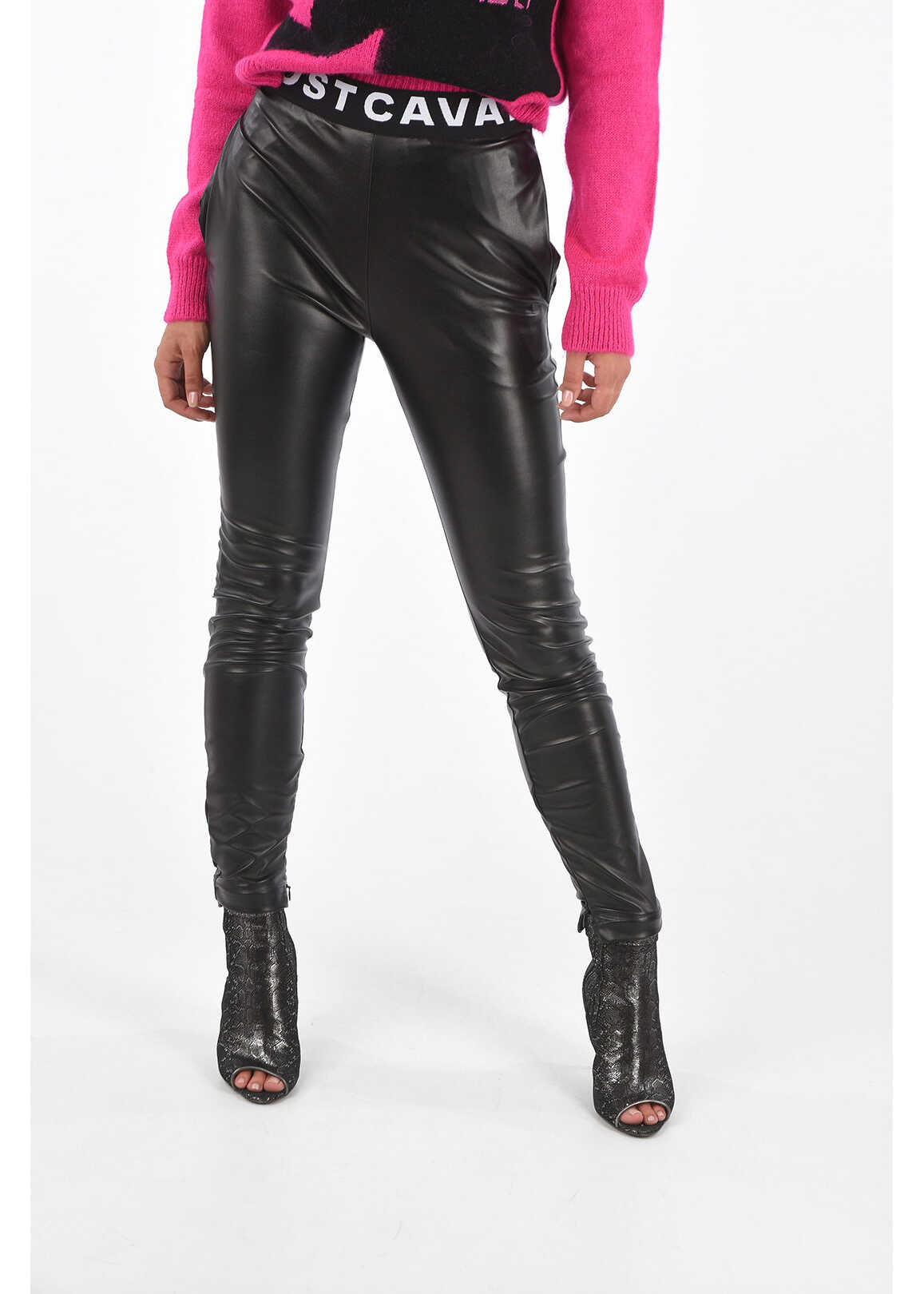 Just Cavalli Ecoleather Pants With Ankle Zip* Black