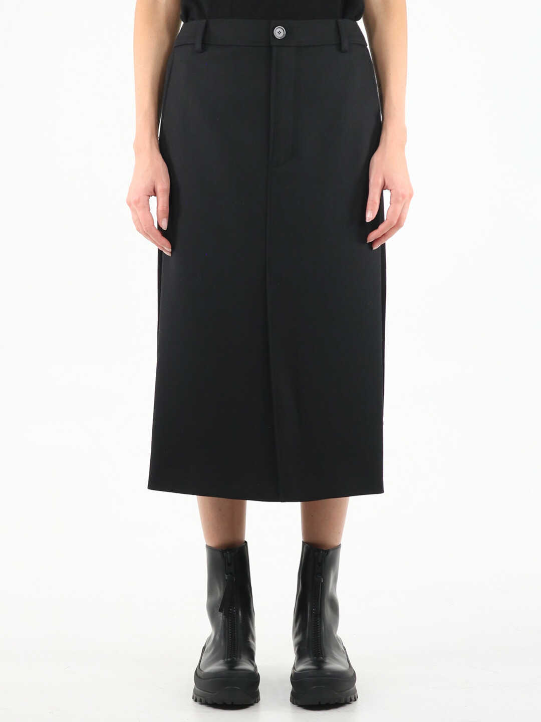 Balenciaga Front Panel Skirt Black