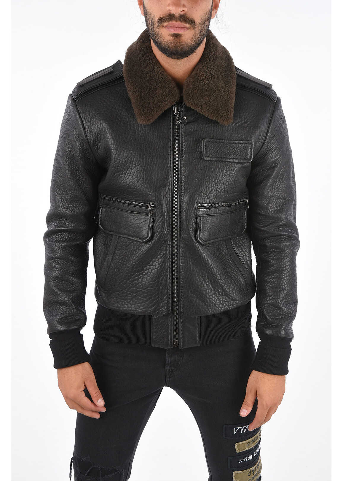 Diesel Black Gold Leather L-Fred Jacket* Black