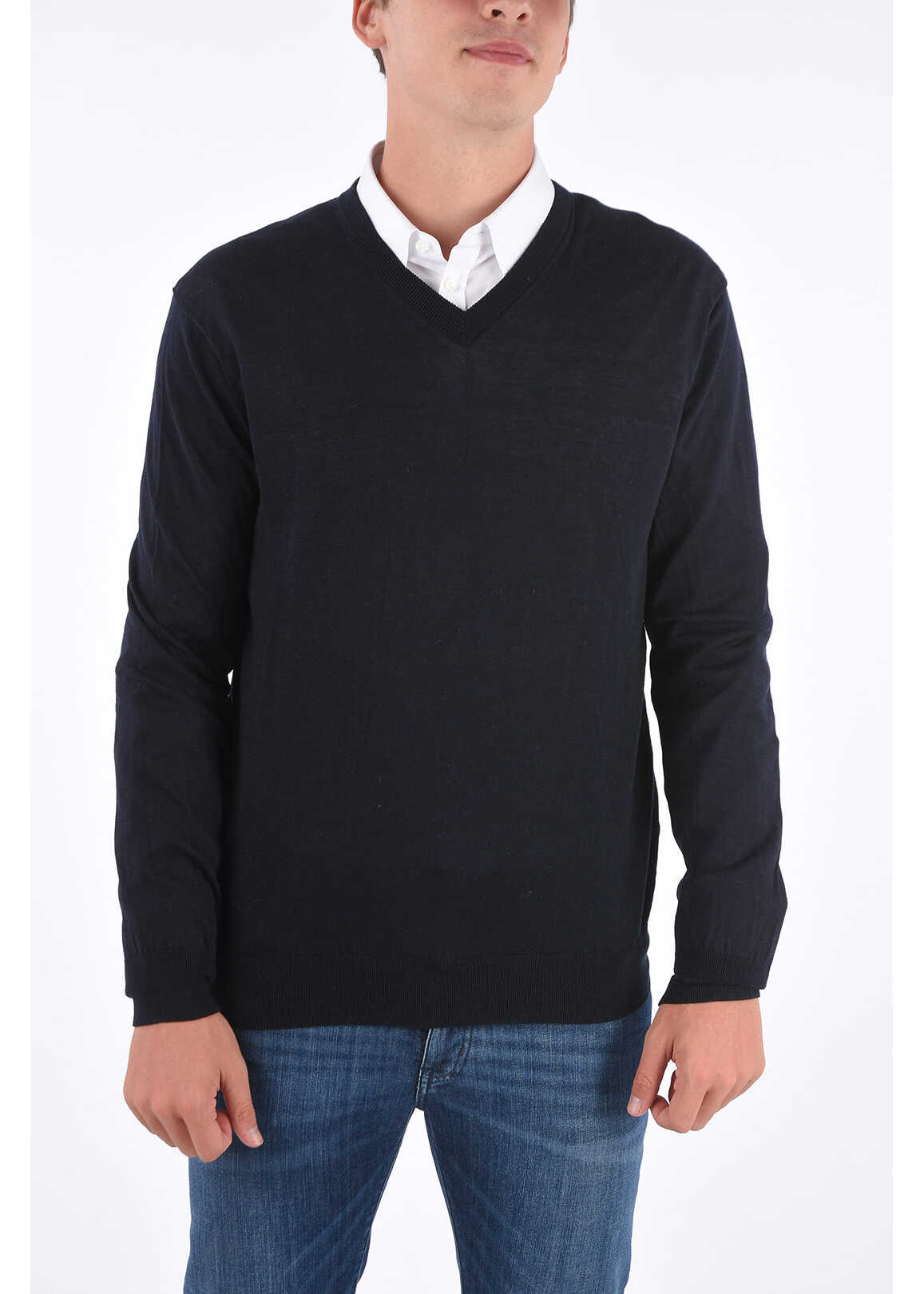 Armani Armani Exchange Cotton V-Neck Sweater* Blue