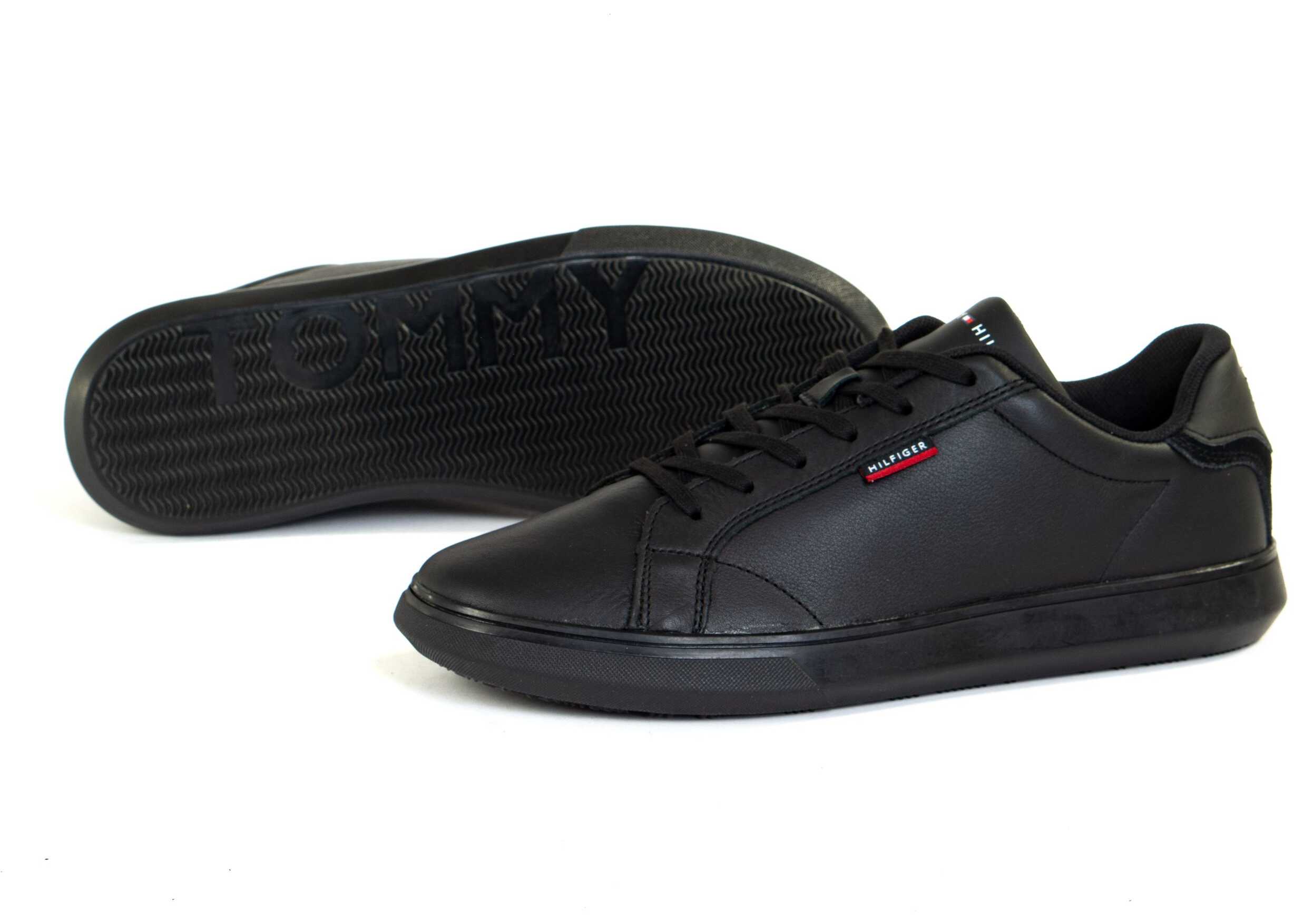 Tommy Hilfiger Essentials Leather Cupsole Black