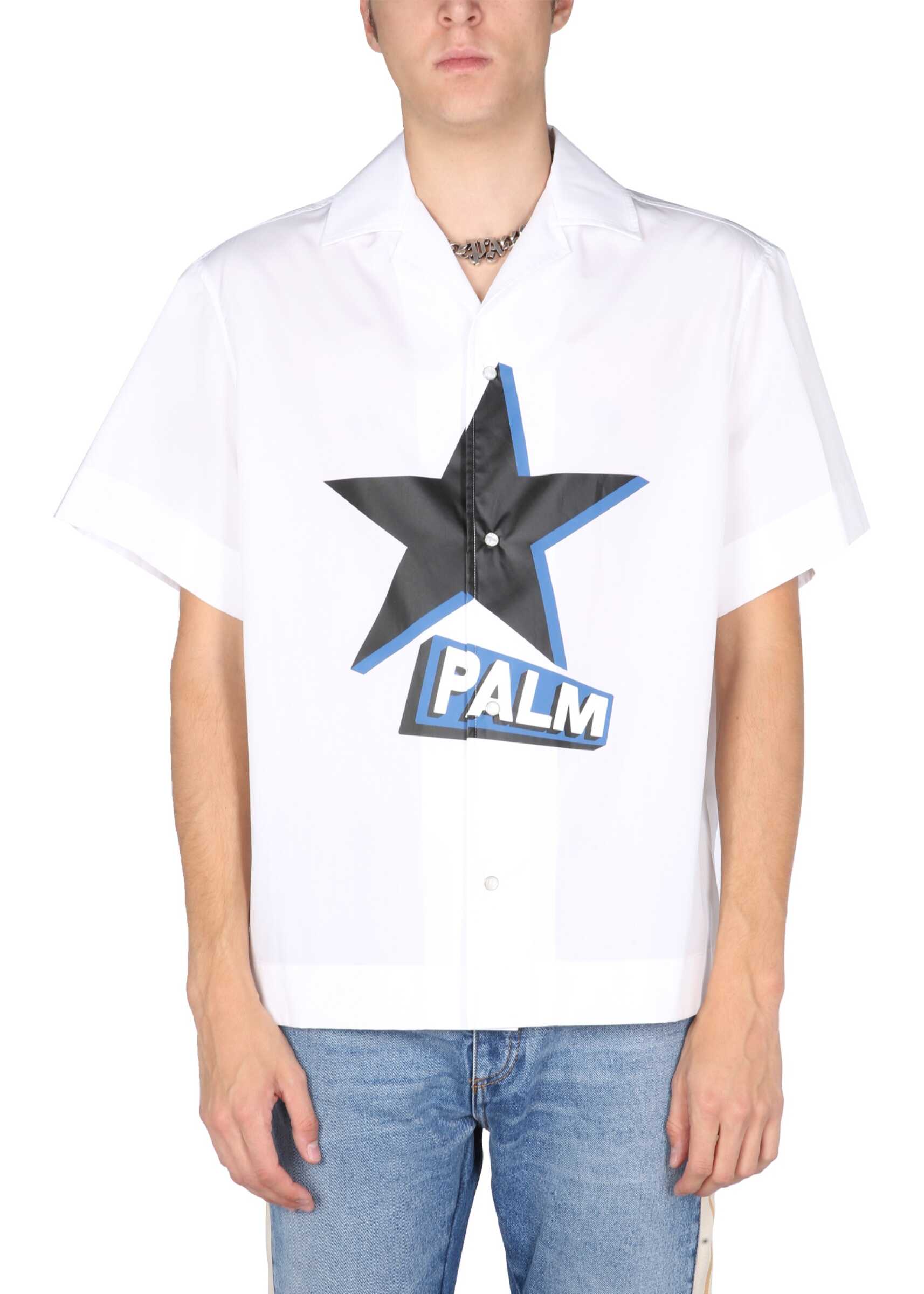 Palm Angels "Rockstar Bowling" Shirt PMGA075_F21FAB0020110 WHITE