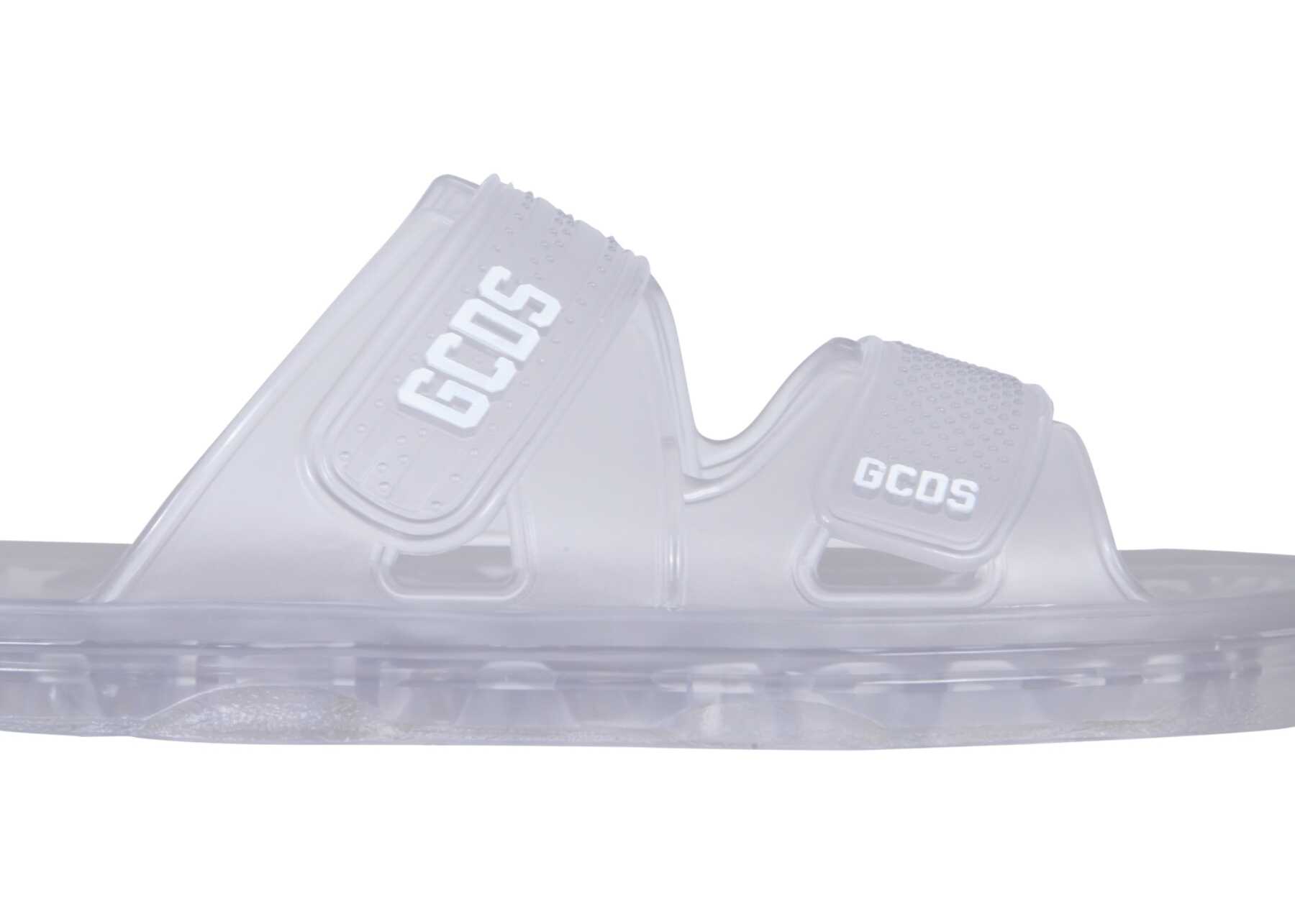GCDS Rubber Slide Sandals CC94U010310_TR WHITE