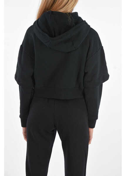 Hanorace Converse Hoodie Crop Sweatshirt Black Femei (BM 8663829) 2