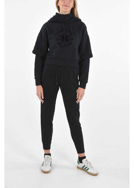 Hanorace Converse Hoodie Crop Sweatshirt Black Femei (BM 8663829) 4