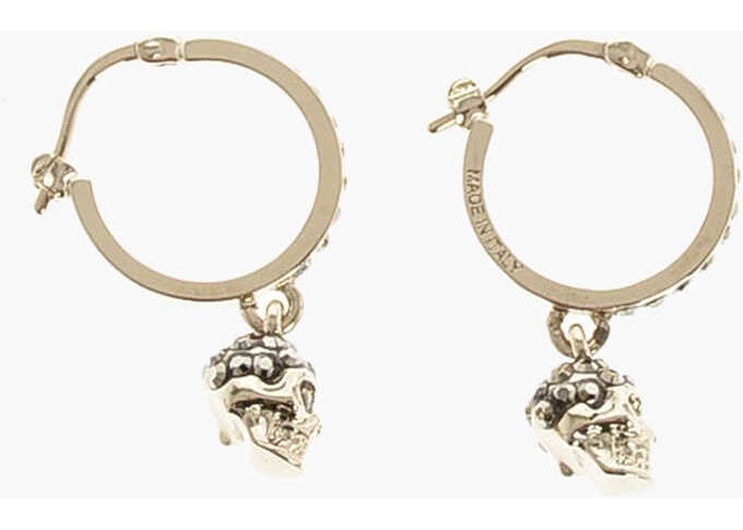 Alexander McQueen Brass Creole Mini Earrings Silver