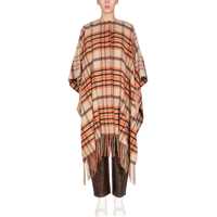Poncho Cape With Checked Pattern Femei