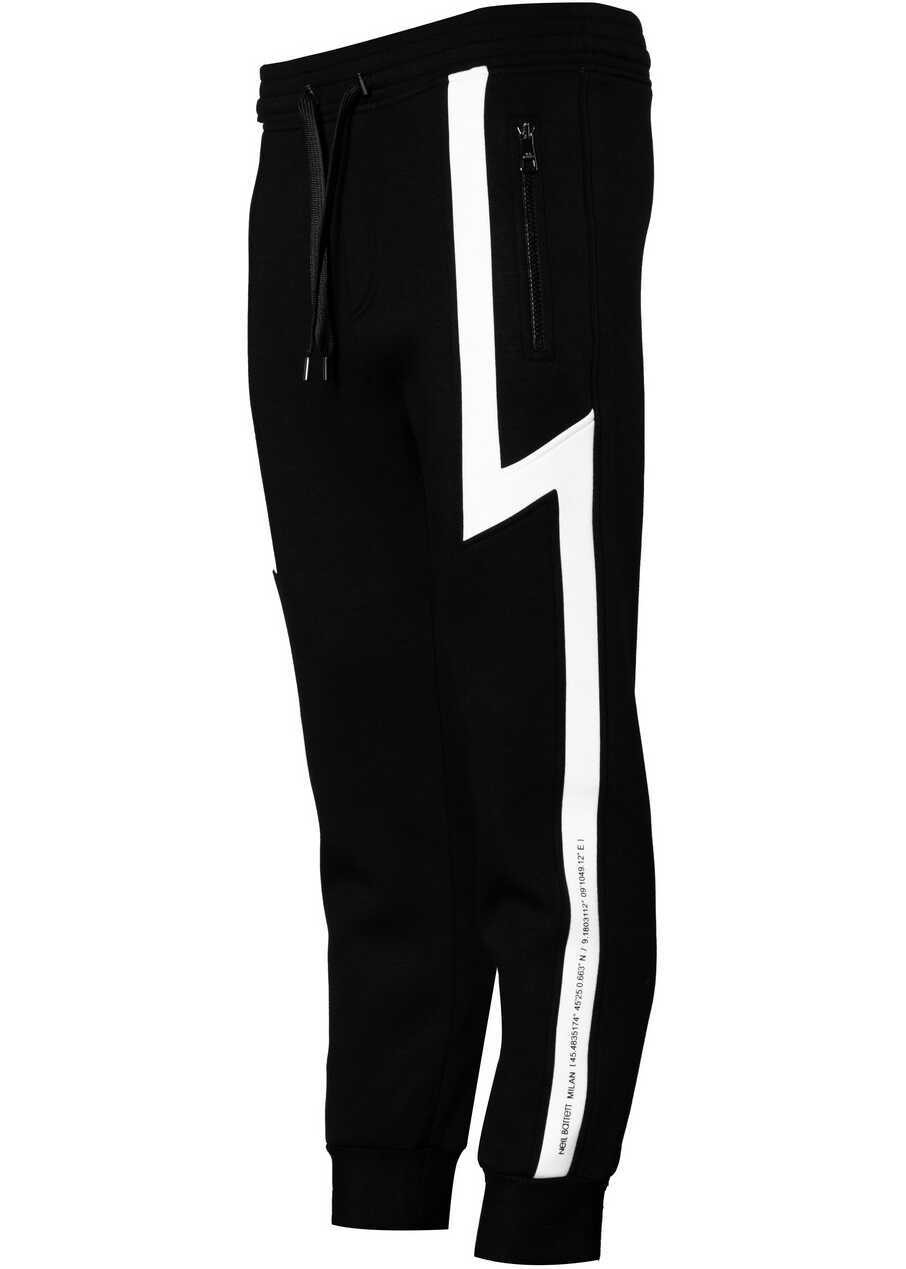 Pantaloni de trening Neil Barrett Sweatpants BJP010A Black Barbati (BM 8669886) 3