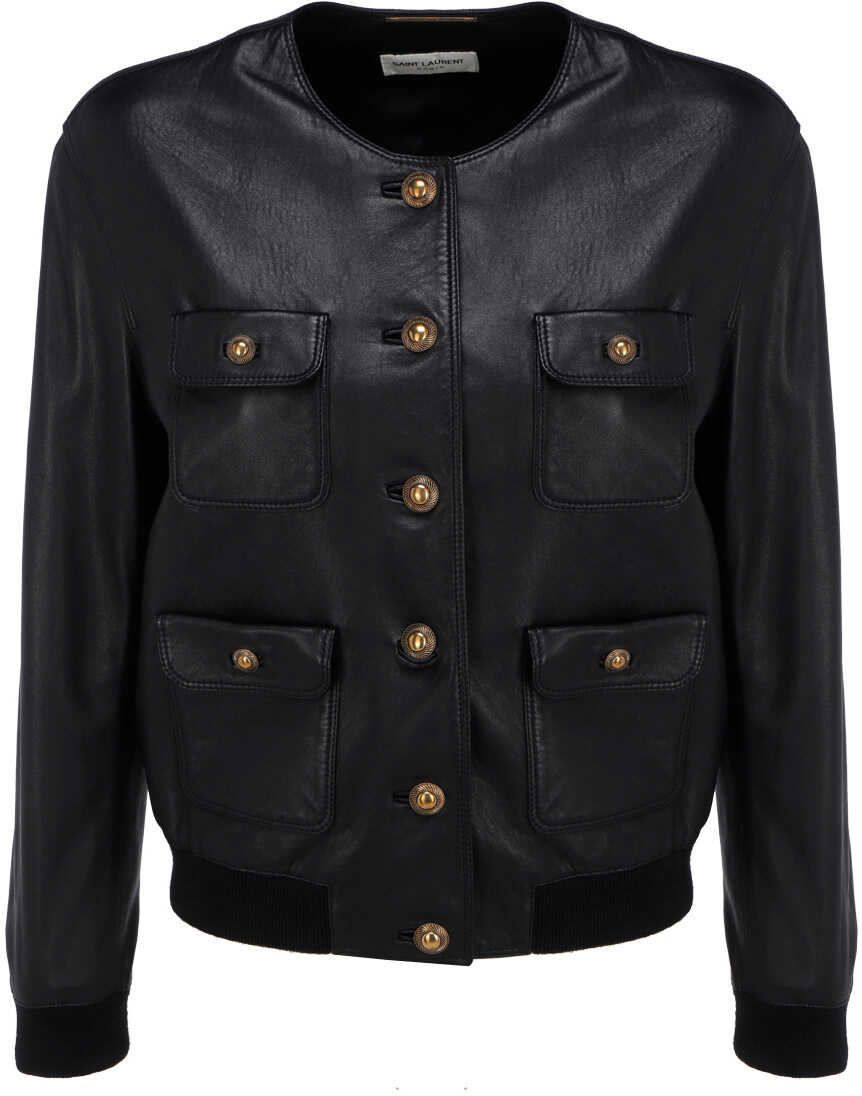 Saint Laurent Leather Jacket 659470YC2OC BLACK