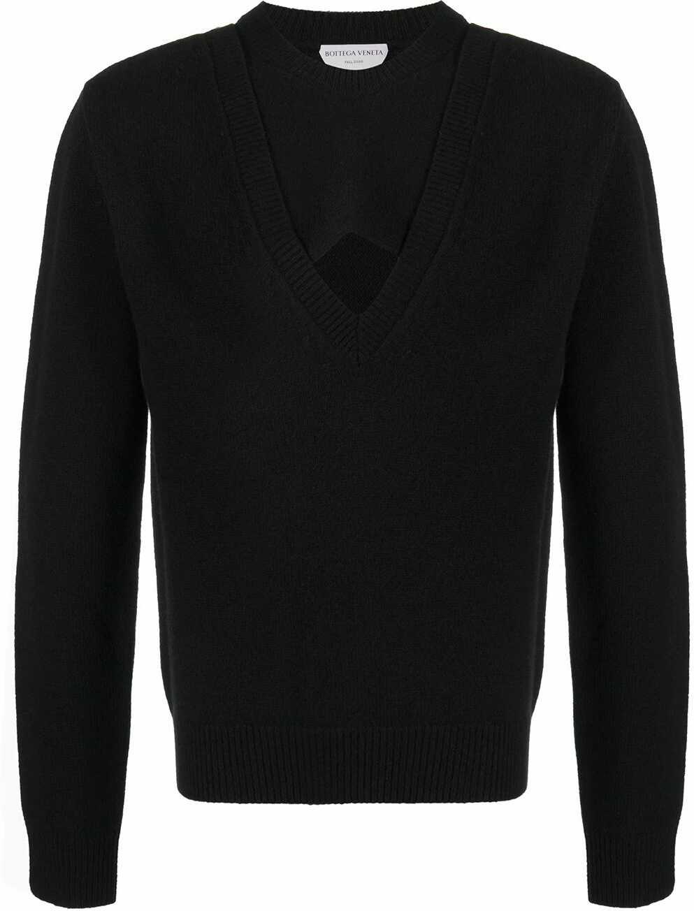 Bottega Veneta Wool Crew-Neck Sweater Black